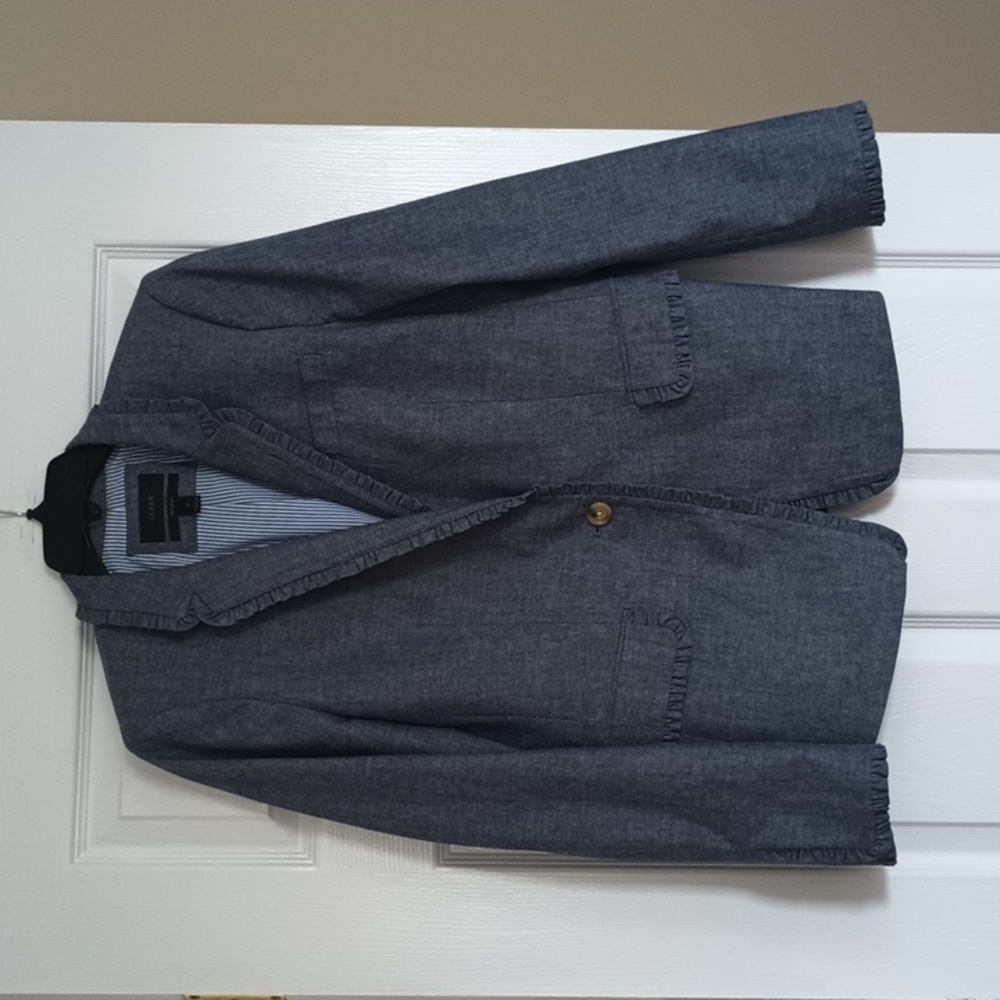 J. Crew Ruffled Cotton Blazer